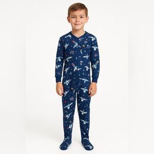 Cherokee Blue Footies One Piece with Space Theme